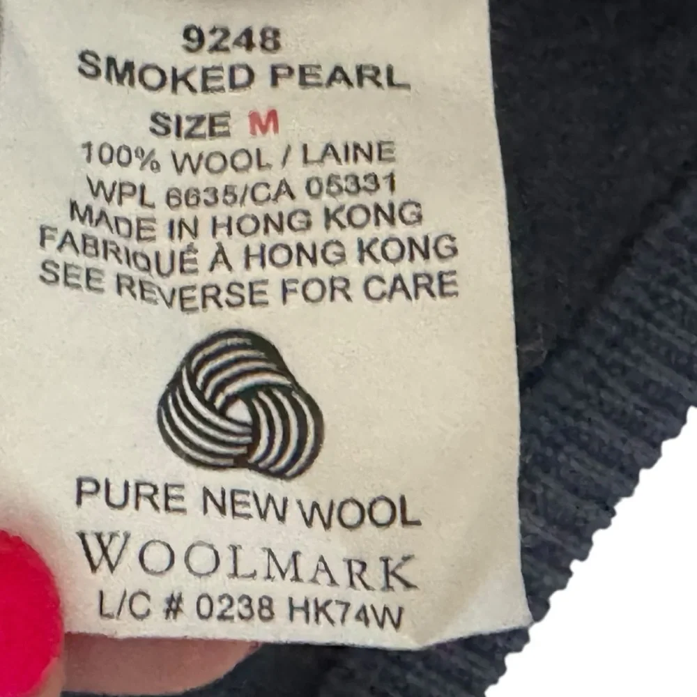 VTG Woolrich Gray Pure New Wool Sweater Vest Transitional Fall Leaves Autumn - M - Picture 14 of 14